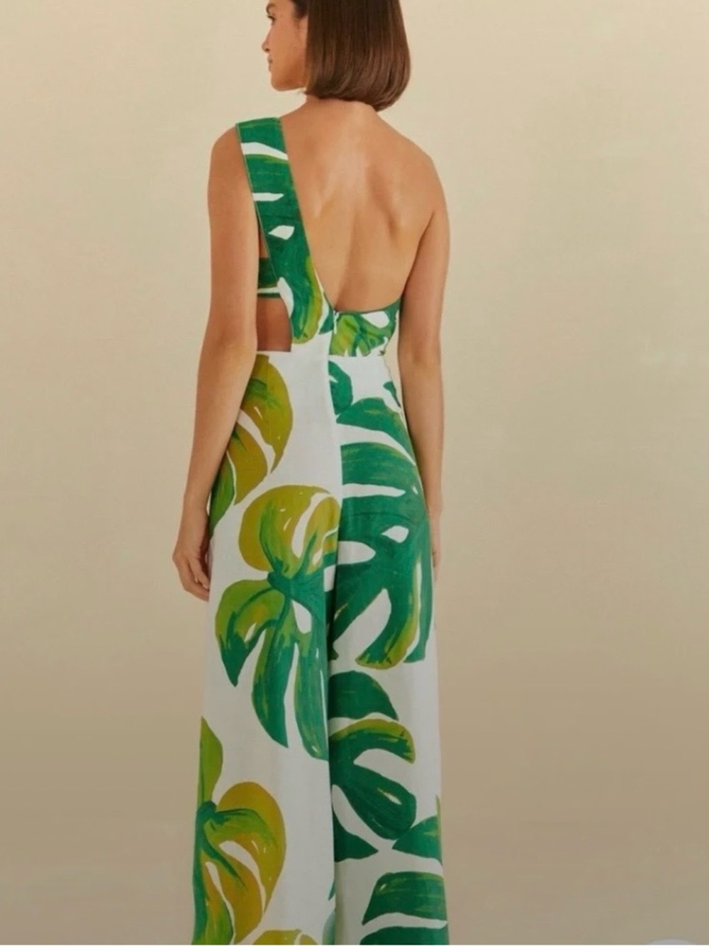Farm Rio Monstera One-Shoulder Wide-Leg Jumpsuit - Picture 3 of 12